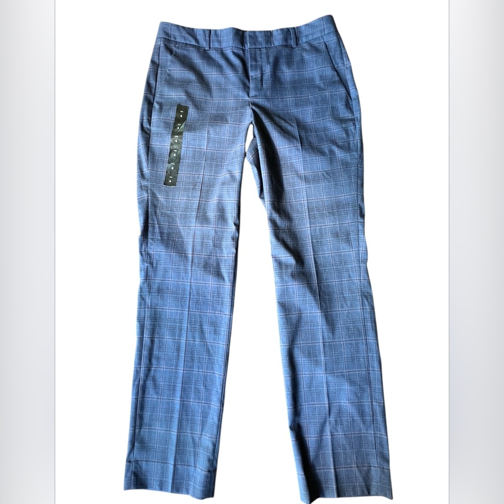 Banana Republic NEW Ryan Women’s Navy Blue Plaid Slim Straight Leg Pants Trouser - Picture 11 of 15